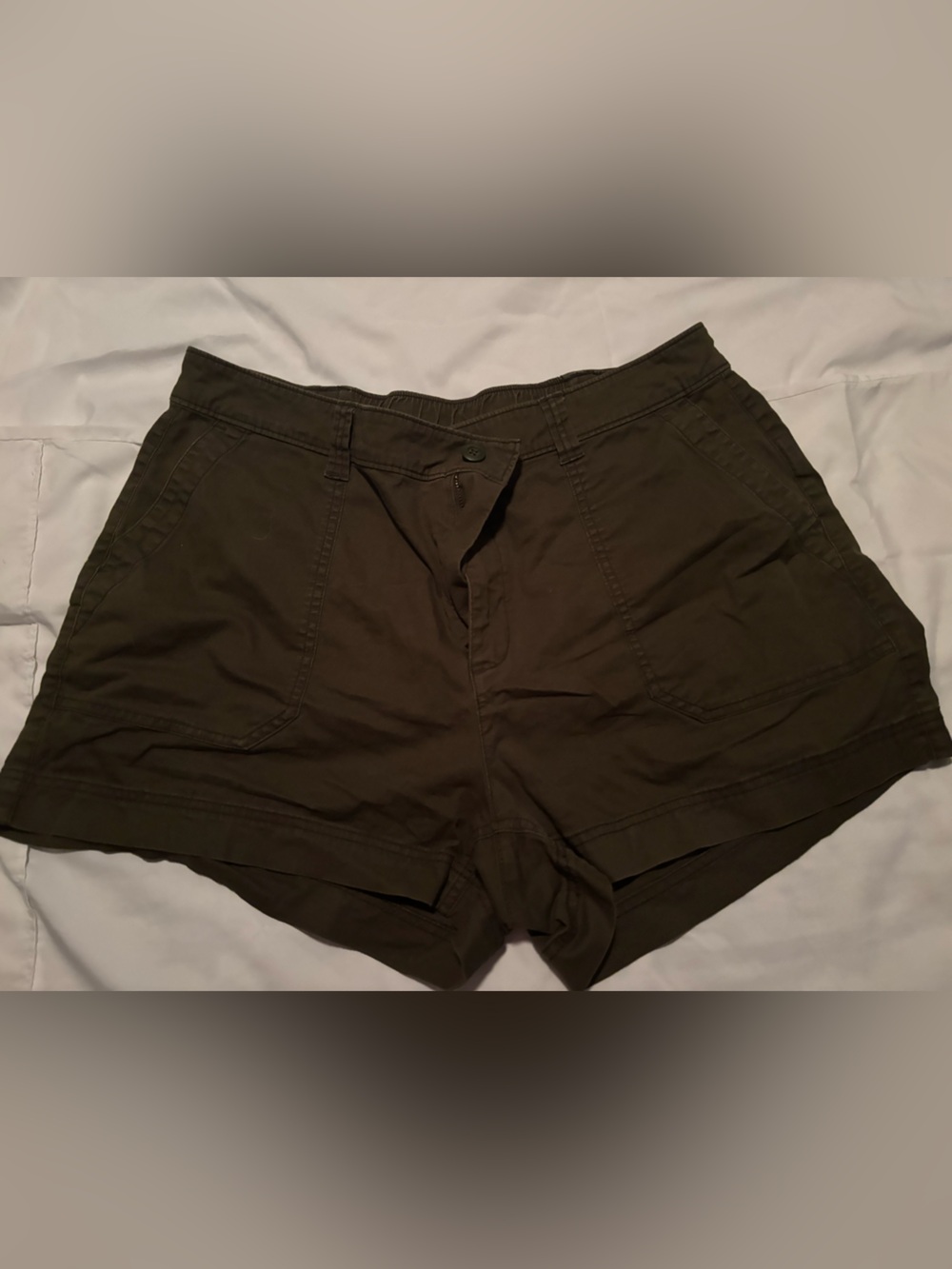 Old Navy Olive Green High-Rise Utility Shorts